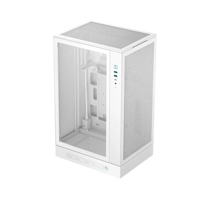 DeepCool Számítógépház - CH270 DIGITAL WH (fekete, Mini-ITX/Micro-ATX (BTF), 2xUSB3.0, Type-C, fehér)