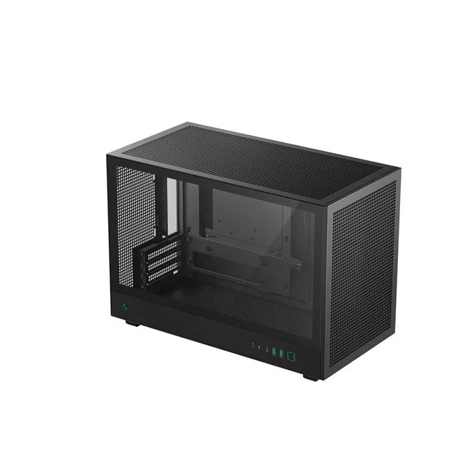 DeepCool Számítógépház - CH260 (fekete, Mini-ITX/Micro ATX (BTF), 2xUSB3.0, Type-C, fekete)