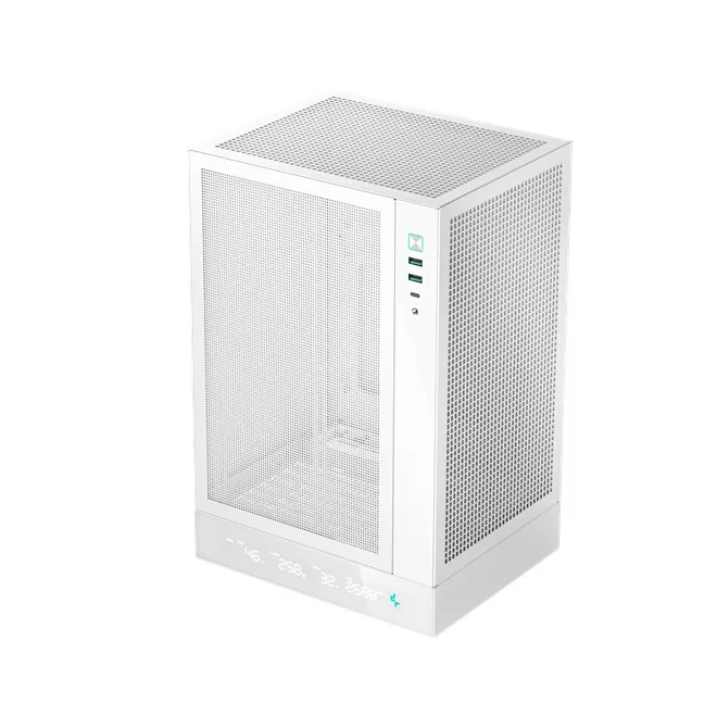 DeepCool Számítógépház - CH170 DIGITAL WH (Mini-ITX, 2xUSB3.0, Type-C, fehér)