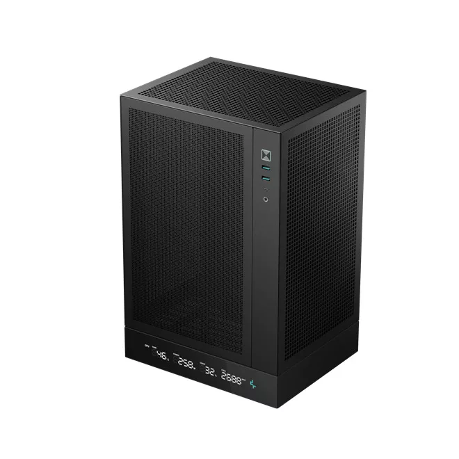 DeepCool Számítógépház - CH170 DIGITAL (Mini-ITX, 2xUSB3.0, Type-C, fekete)