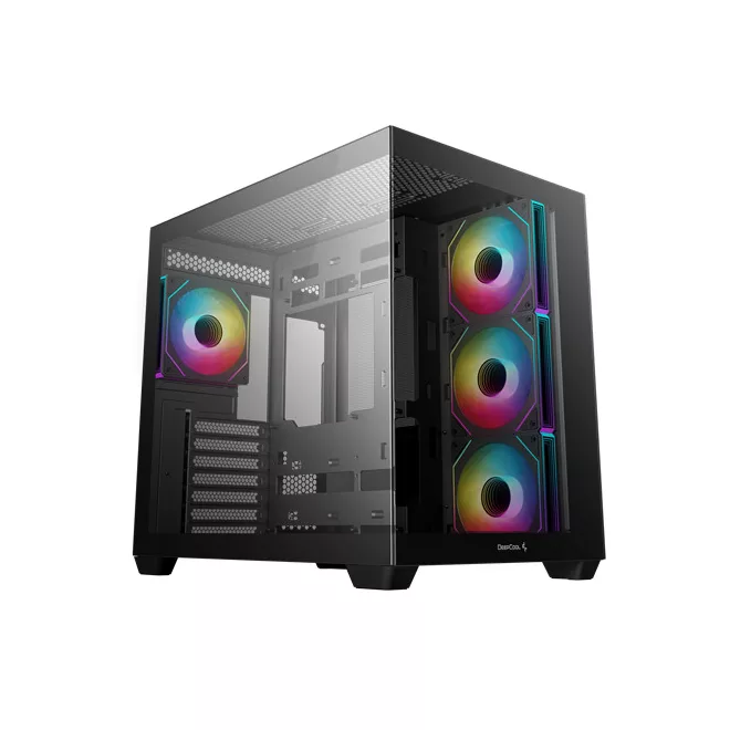 DeepCool Számítógépház - CG530 4F (fekete, ablakos, 4x12cm A-RGB, BTF, ATX, 2xUSB3.0, 1xUSB2.0)