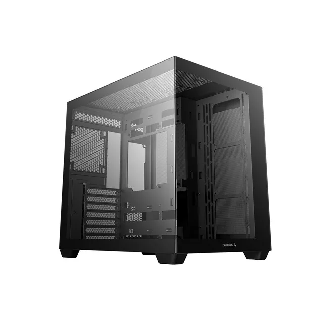 DeepCool Számítógépház - CG530 (fekete, ablakos, venti nélkül, BTF, ATX, 2xUSB3.0, 1xUSB2.0)