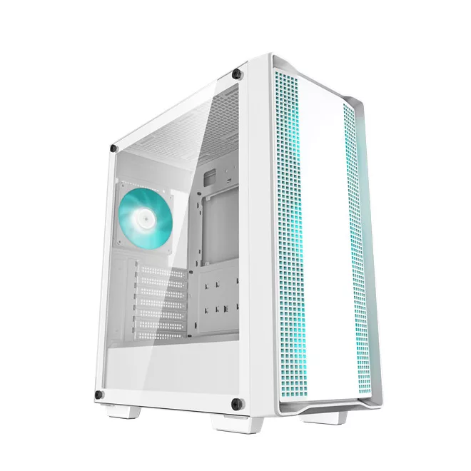 DeepCool Számítógépház - CC560 WHITE V2 (fehér, ablakos, 4x12cm LED venti, ATX, 1xUSB3.0, 1xUSB2.0, fehér)