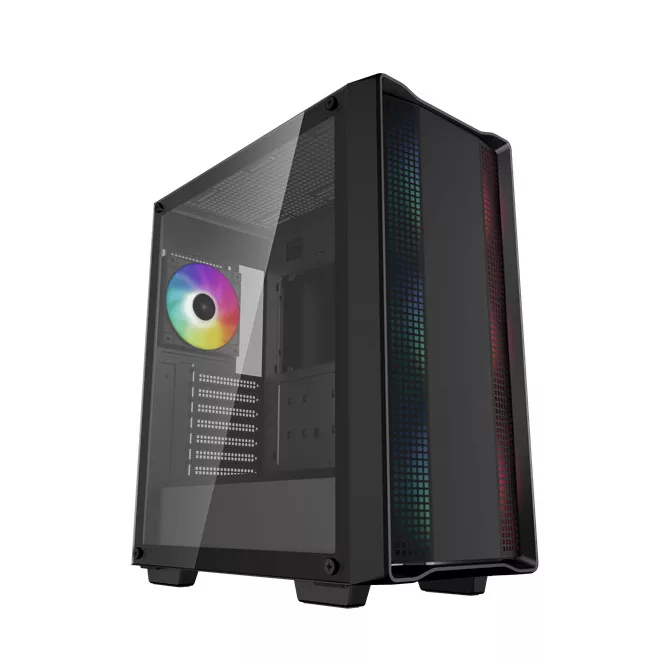 DeepCool Számítógépház - CC560 A-RGB V2 (fekete, ablakos, 4x12cm venti, Mini-ITX / Micro-ATX / ATX, 1xUSB3.0, 1xUSB2.0)