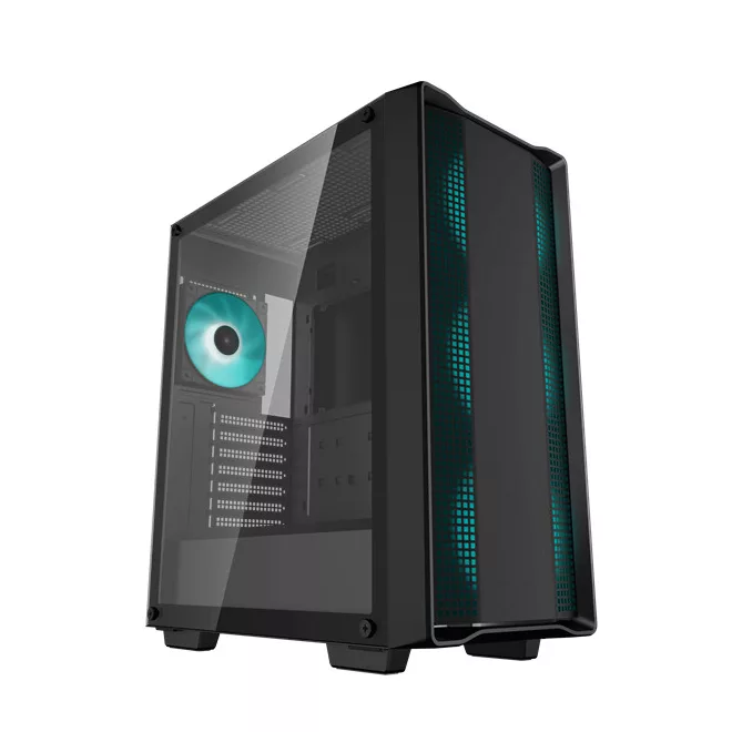 DeepCool Számítógépház - CC560 V2 (fekete, ablakos, 4x12cm LED venti, Mini-ITX / Micro-ATX / ATX, 1xUSB3.0, 1xUSB2.0)