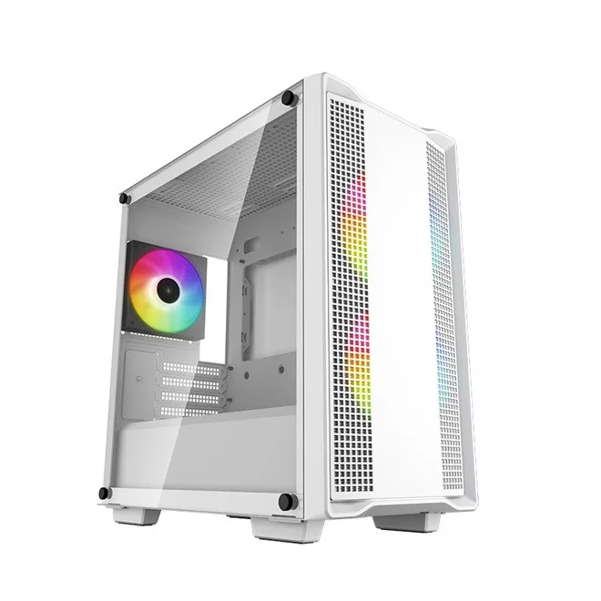 DeepCool Számítógépház - CC360 ARGB WH (fehér, ablakos, 3x12cm ventilátor, Mini-ITX / Micro-ATX, 1xUSB3.0, 1xUSB2.0)