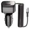Autós USB-C (30W) és USB (25W) töltő adapter szivargyújtó aljzat, 1,5m USB-C kábellel - praktikus és kompakt megoldás telefonok, navigációs eszközök és más készülékek gyors töltésére útközben