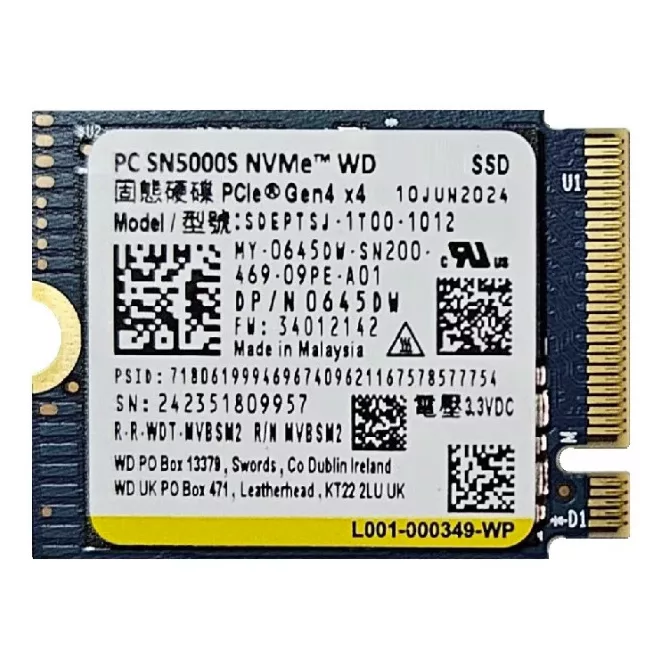 WESTERN DIGITAL 512GB (2230) PCIe NVME SSD kártya (SN5000S)