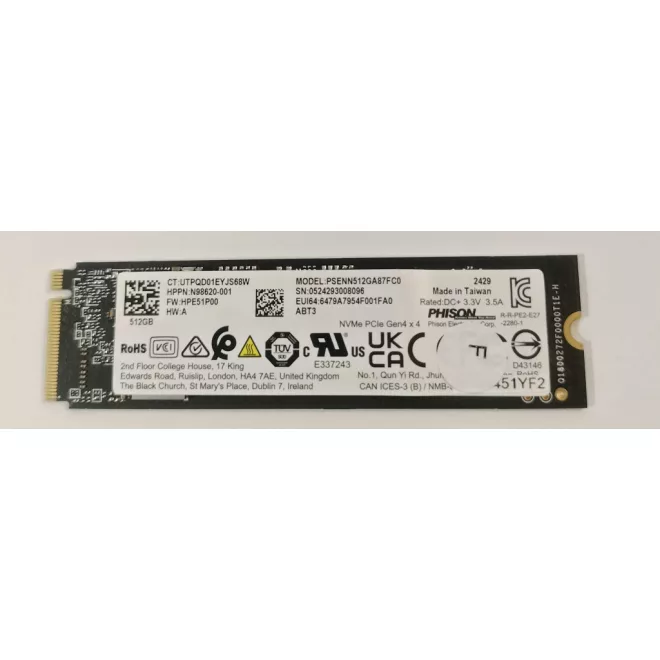 HP 512GB M.2 Gen4 x4 NVME SSD meghajtó (2280) ()