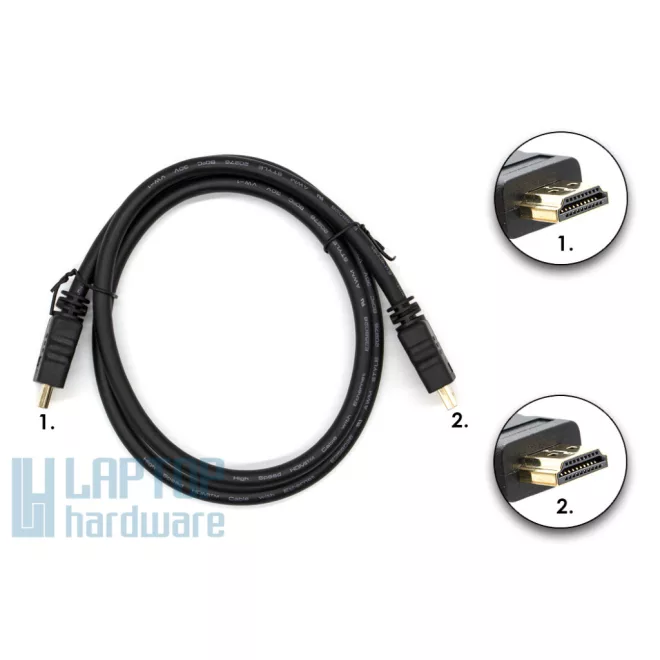 HDMI 2K összekötő kábel 1m Apa-Apa - nagy felbontású kép- és hangátvitel, erős csatlakozók, megbízható jelminőség dokkolóhoz, monitorhoz és laptophoz, PC-hez