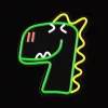 JURASSIC DINO LED neon lámpa - falra akasztható dekor világítás USB csatlakozóval, vidám dinoszaurusz design, hangulatos kiegészítő gyerekszobába vagy ajándékba