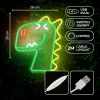 JURASSIC DINO LED neon lámpa - falra akasztható dekor világítás USB csatlakozóval, vidám dinoszaurusz design, hangulatos kiegészítő gyerekszobába vagy ajándékba