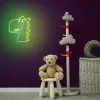 JURASSIC DINO LED neon lámpa - falra akasztható dekor világítás USB csatlakozóval, vidám dinoszaurusz design, hangulatos kiegészítő gyerekszobába vagy ajándékba