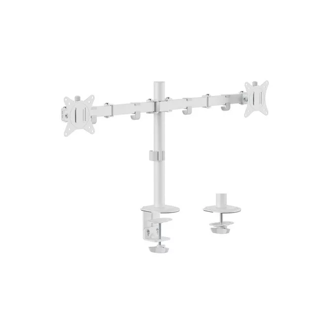 Equip Monitor Asztali konzol - 650167 (17"-32", 2 monitor, dönthető, forgatható, állítható magasság, Max.:2x9kg, fehér)
