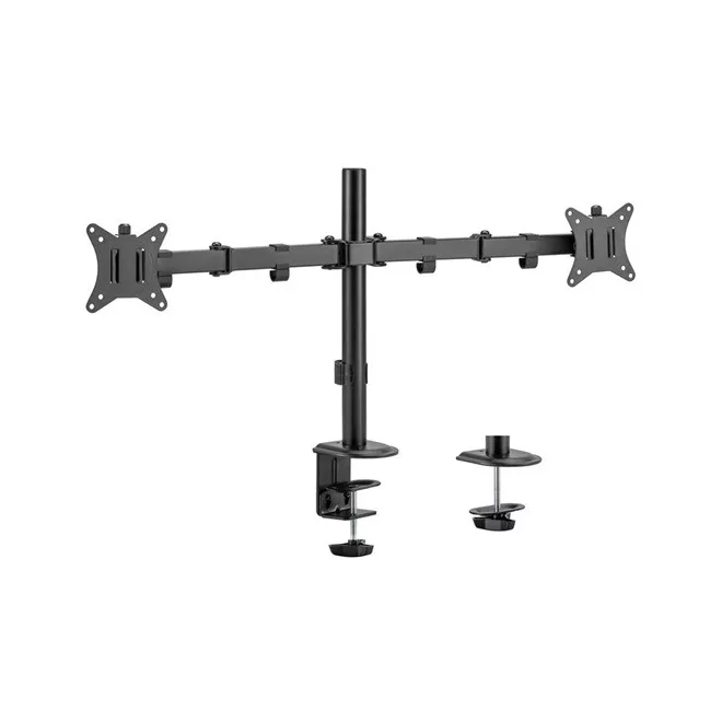 Equip Monitor Asztali konzol - 650157 (13"-32", 2 monitor, dönthető, forgatható, állítható magasság, Max.:2x9kg, fekete)