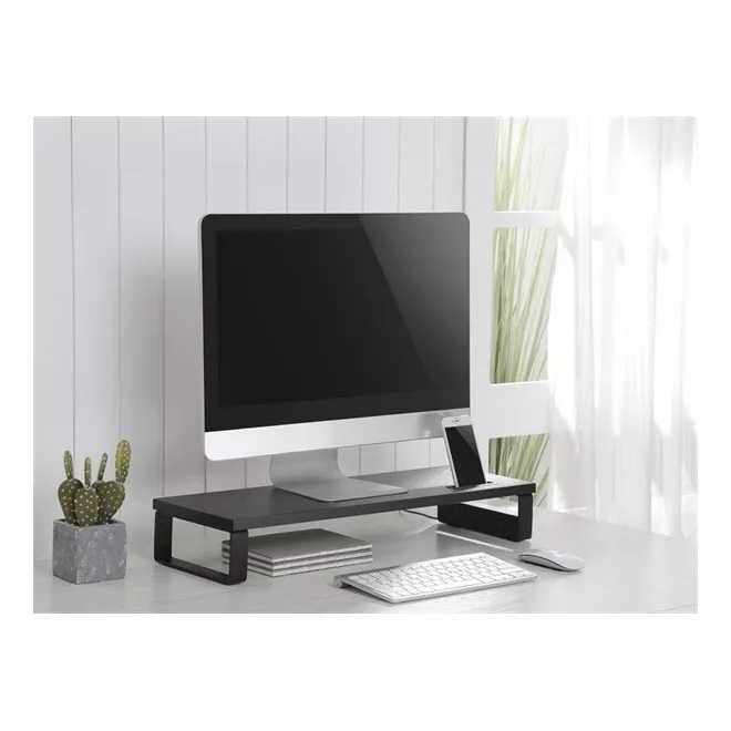 Equip Monitor Asztali állvány - 650881 (3x USB2.0, csúszásmentes, telefontartó, Max.: 15kg, acél, fekete)