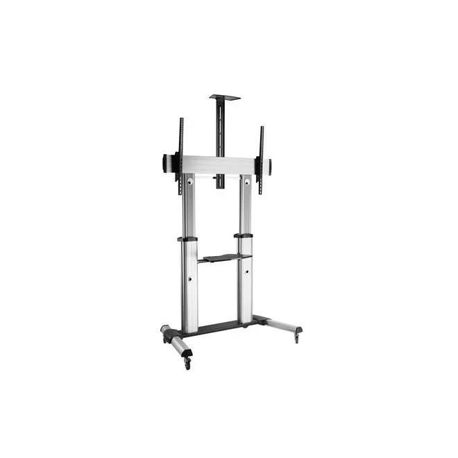 Equip TV állvány - 650605 (60"-100" álló, dönthető, állítható magasság, gurulós, Max.:100kg, fekete/ezüst)
