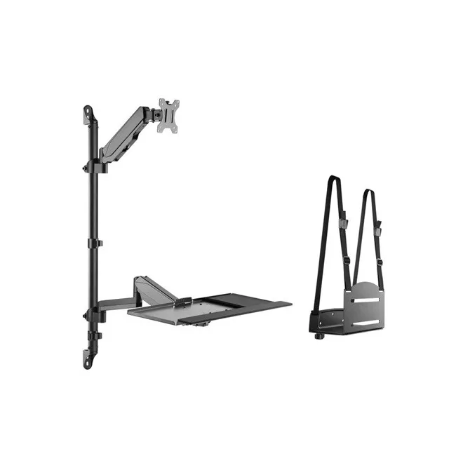 Equip Munkaállomás fali konzol - 650170 (17"-32", 1 monitor, dönthető, forgatható, Max.: 8kg, fekete)