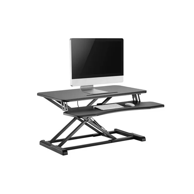 Equip Monitor/Periféria Asztali állvány - 650840 (Ergonomikus, állítható magasság: 10-50 cm, Max.: 15kg, acél, fekete)