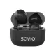 Fekete TWS vezeték nélküli Bluetooth fülhallgató (Savio TWS-02 Pro) - stabil kapcsolat, tiszta sztereó hangzás, kompakt töltőtokkal, kényelmes mindennapi használatra