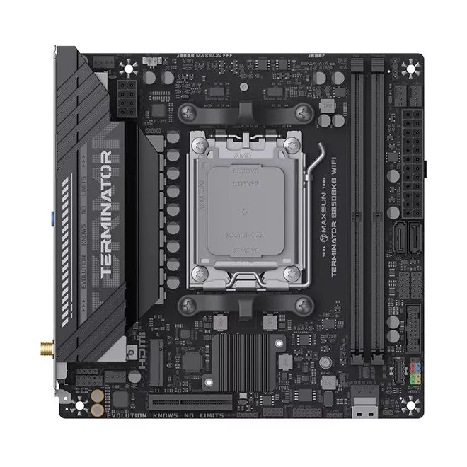 Maxsun Alaplap - AMD MS-TERMINATOR B850M PRO II WIFI7 AM5 (B850, mATX, 4xDDR5 8000MHz, 2xSATA3, 3xM.2, HDMI, DP)
