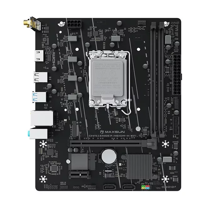 Maxsun Alaplap - Intel MS-CHALLENGER H610M-H V1 WIFI s1700 (H610, mATX, 2xDDR4 3200MHz, 2xSATA3, M.2, HDMI, D-sub)