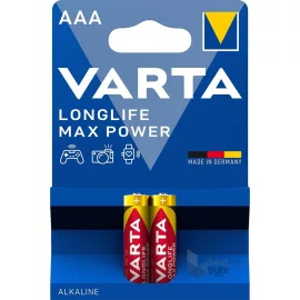   2db Varta Longlife Max Power AAA mikro vékony ceruza elem távirányítóhoz (LR03)
