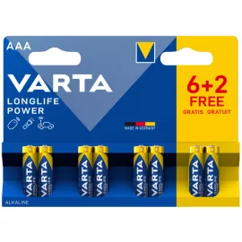   8db Varta Longlife Power AAA ceruza elem távirányítóhoz (LR03)