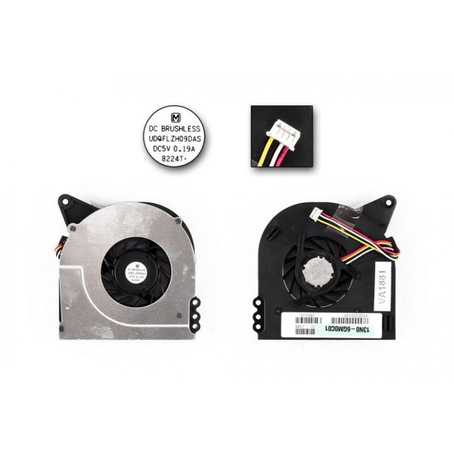 Toshiba Satellite L40, L45 gyári új hűtő ventilátor, beszerelési lehetőséggel, (UDQFLZH09DAS, H000000430)