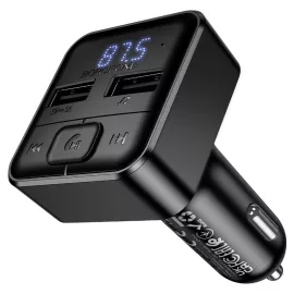   Borofone BC63 Selecto Szivargyújtós FM Transmitter  Bluetooth, MP3 lejátszás USB és USB-C bemenettel