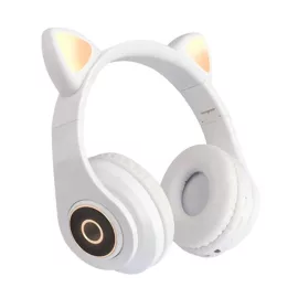   Fehér Macskafüles Vezeték Nélküli Fejhallgató, Cat Ears White, Bluetooth-os (CXT-B39)