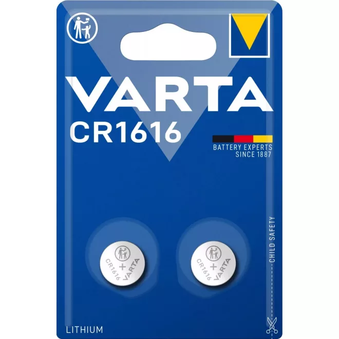 2db Varta CR1616 / DL1616 CMOS Lítium gomb elem, 3V-os