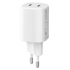   XIAOMI 45W gyári 2 x USB-C Nano Turbo telefon töltő,  QC PD PPS, Fehér (MDY-19-EG)