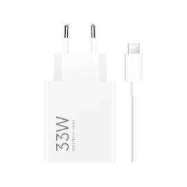   XIAOMI gyári 33W telefon töltő + Kábel USB to USB-C (Type-C) 1 méter, Fehér (MDY-16-EF)