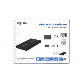   LogiLink 2.5 inch SATA-USB külső winchester keret (fekete) (UA0041B)