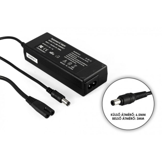 Duplikált/Triplikált 30 15V 6A 90W-os új, gyárival megegyező minőségű helyettesítő laptop töltő