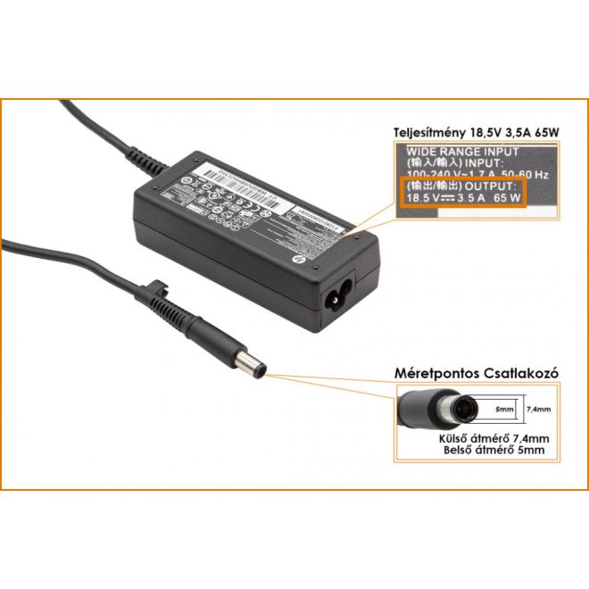 HP Mini 2133 Mini-Note PC 18,5V 3,5A 65W-os gyári új laptop töltő