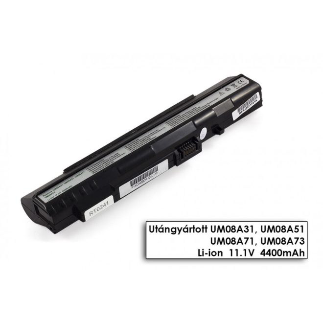 Acer Aspire ONE A150-1447 Laptop Akkumulátor, új, gyárival megegyező minőségű helyettesítő, 6 cellás (4400mAh)