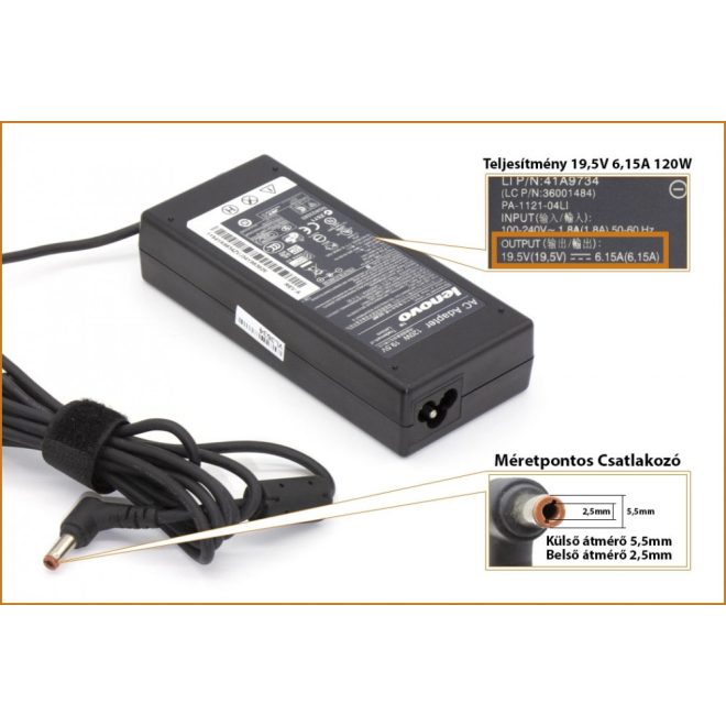 Lenovo ThinkCentre A61e 19.5V 6.15A 120W-os gyári új laptop töltő