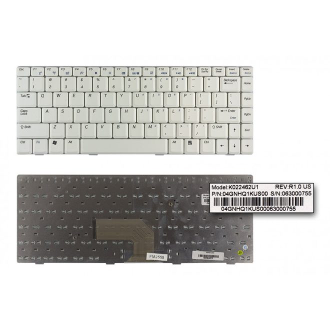 Asus W5000 (W5) W5V fehér US angol Laptop billentyűzet