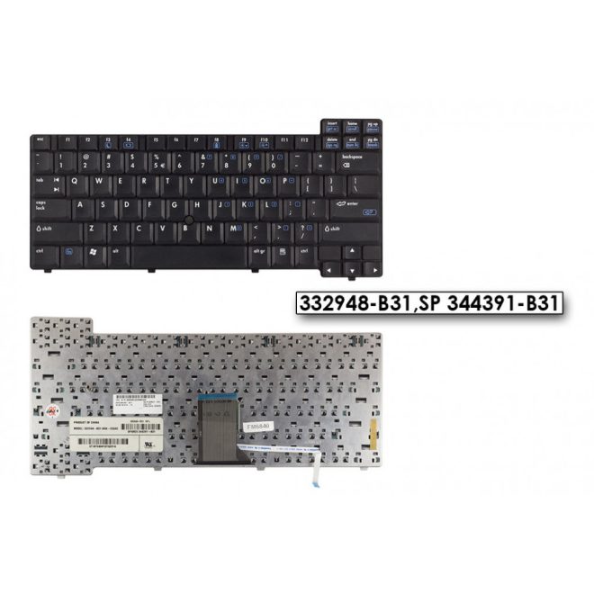 HP Compaq nc6000,nx5000,Presario V1000 használt US angol billentyűzet (332948-B31,344391-B31)