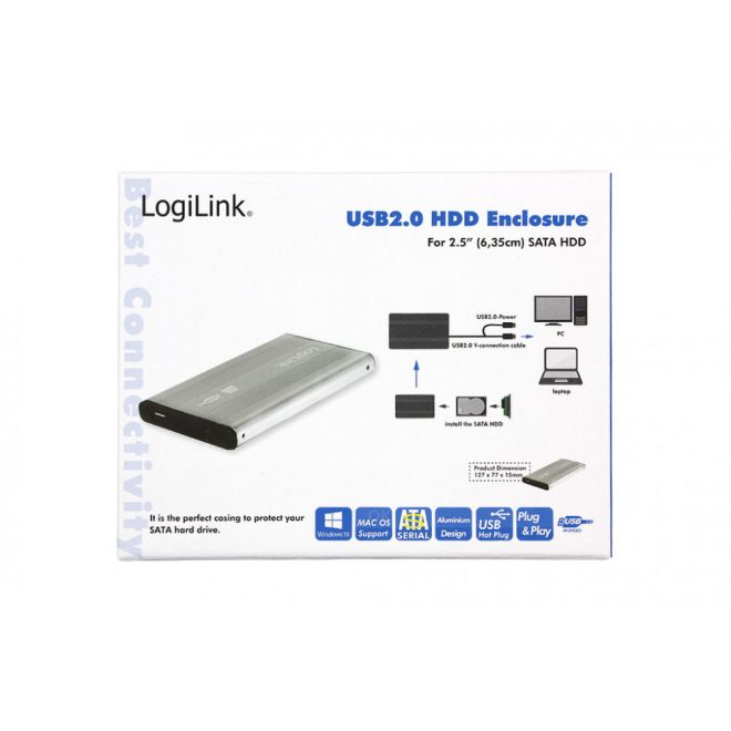 LogiLink 2.5 inch SATA-USB külső winchester keret (szürke) (UA0041A)