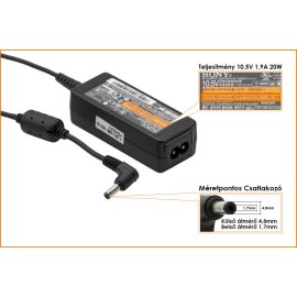  Sony Vaio VGN P P29 10,5V 1,9A 20W-os gyári új Laptop töltő