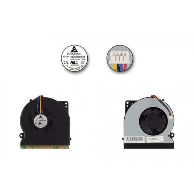 Asus A72, K52, K72 gyári új hűtő ventilátor (KSB06105HB)