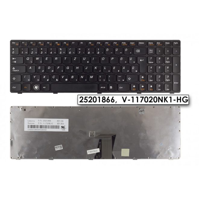 Lenovo IdeaPad Z580 fekete magyar Laptop billentyűzet