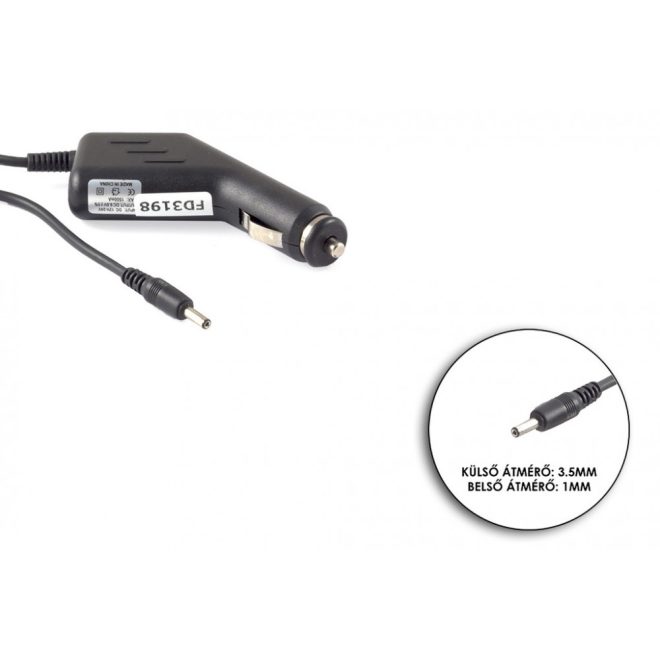 9V 1.5A 13.5W 3.5mm/1mm helyettesítő autós tablet töltő