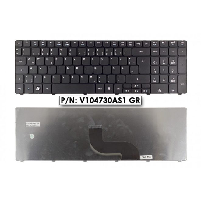 Acer eMachines E732Z fekete német  Laptop billentyűzet