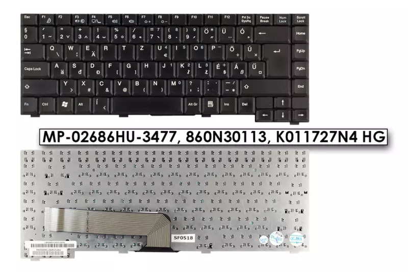 Fujitsu Amilo L6825 fekete magyar laptop billentyűzet