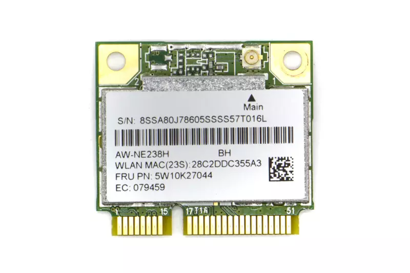Realtek RTL8188EE használt Mini PCI-e (half) WiFi kártya Lenovo (5W10K27044)