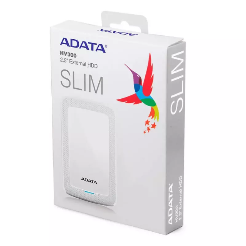 ADATA  HV300 2TB Slim USB 3.2 fehér külső winchester (AHV300-2TU31-CWH)